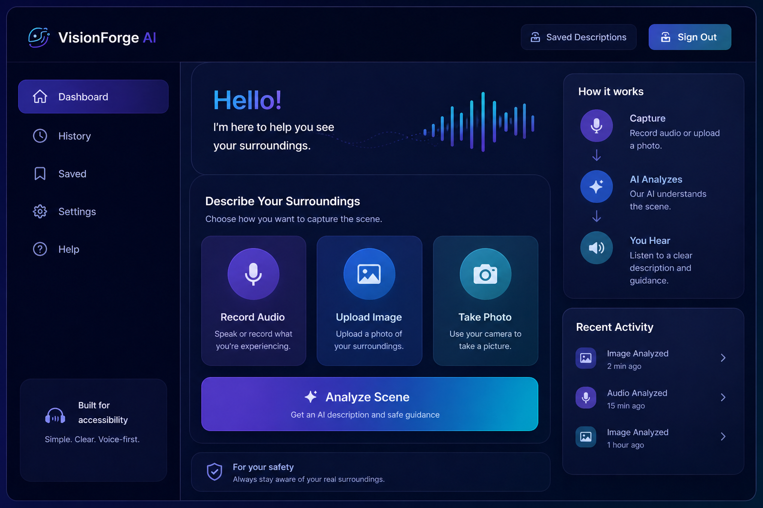 VisionForge AI dashboard preview